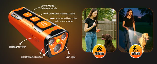 SilentPup Pro™ - Rechargeable Ultrasonic Bark Control Tool